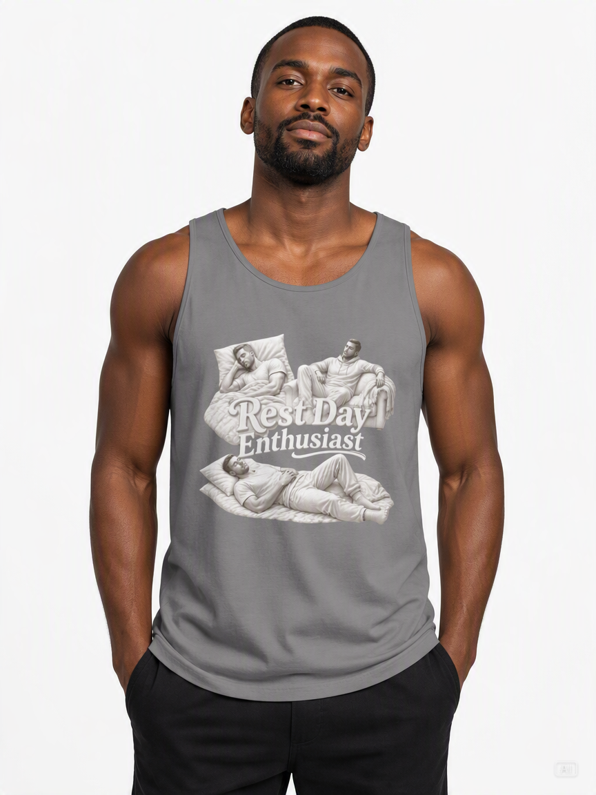 "Rest Day Enthusiast" - Muscle Tank Top